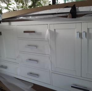 Luxury Double sink vanity with marble top and sink
